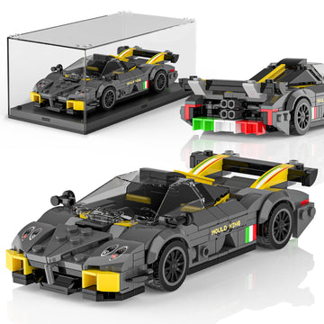 Mould King 27092 Huayra R Speed Champion Technik Car Building Set & Display Case, MOC Classic Race Cars Birthday Gifts for Adults/Teens, Creative Cool