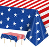 2 Pack 4th of July Tablecloth - Patriotic American Flag Table Cloth, Plastic Disposable Rectangle USA Star Stripe Table Cover for Memorial day Fourth