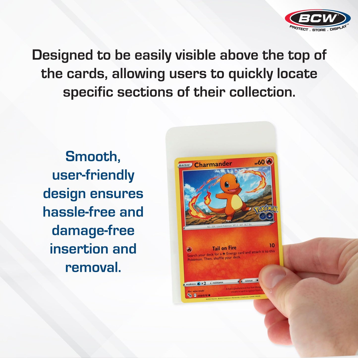 BCW Tall Trading Card Dividers - 50 ct | Archival Quality, Write-On Index Tab, 3 11/16 X 2 11/16 Inches | Fits Vault, Super Vault, QuickFold, Shoe
