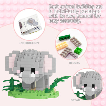 TENYEAH Party Favors, 12 Packs Mini Forest Animals Micro Building Blocks Set, Classroom Prizes, Small Toy Prizes, Goodie Bags, Birthday Festival