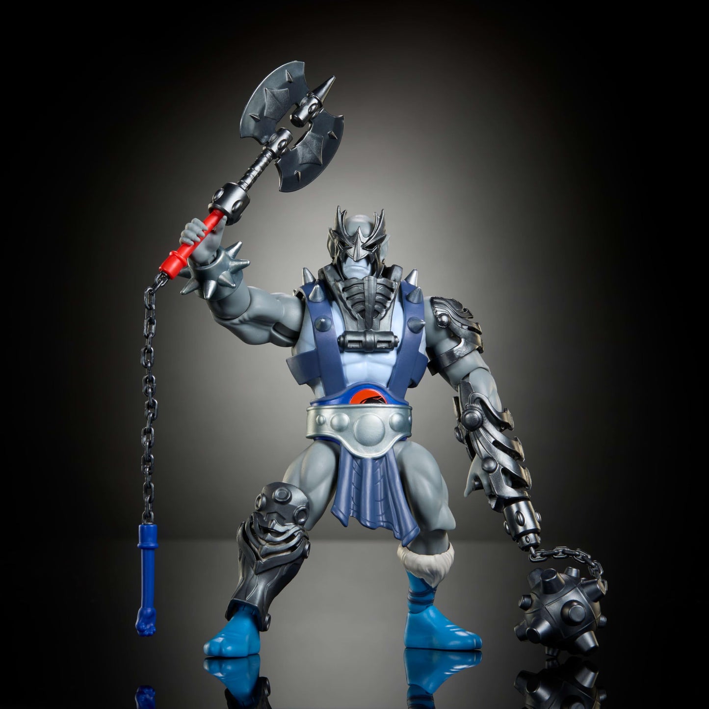 Masters of the Universe Origins & Thundercats 5.5 Inch Posable Action Figure Panthro, 1980s Crossover Toy, Removable Armor, Mace, Axe & Collector Card