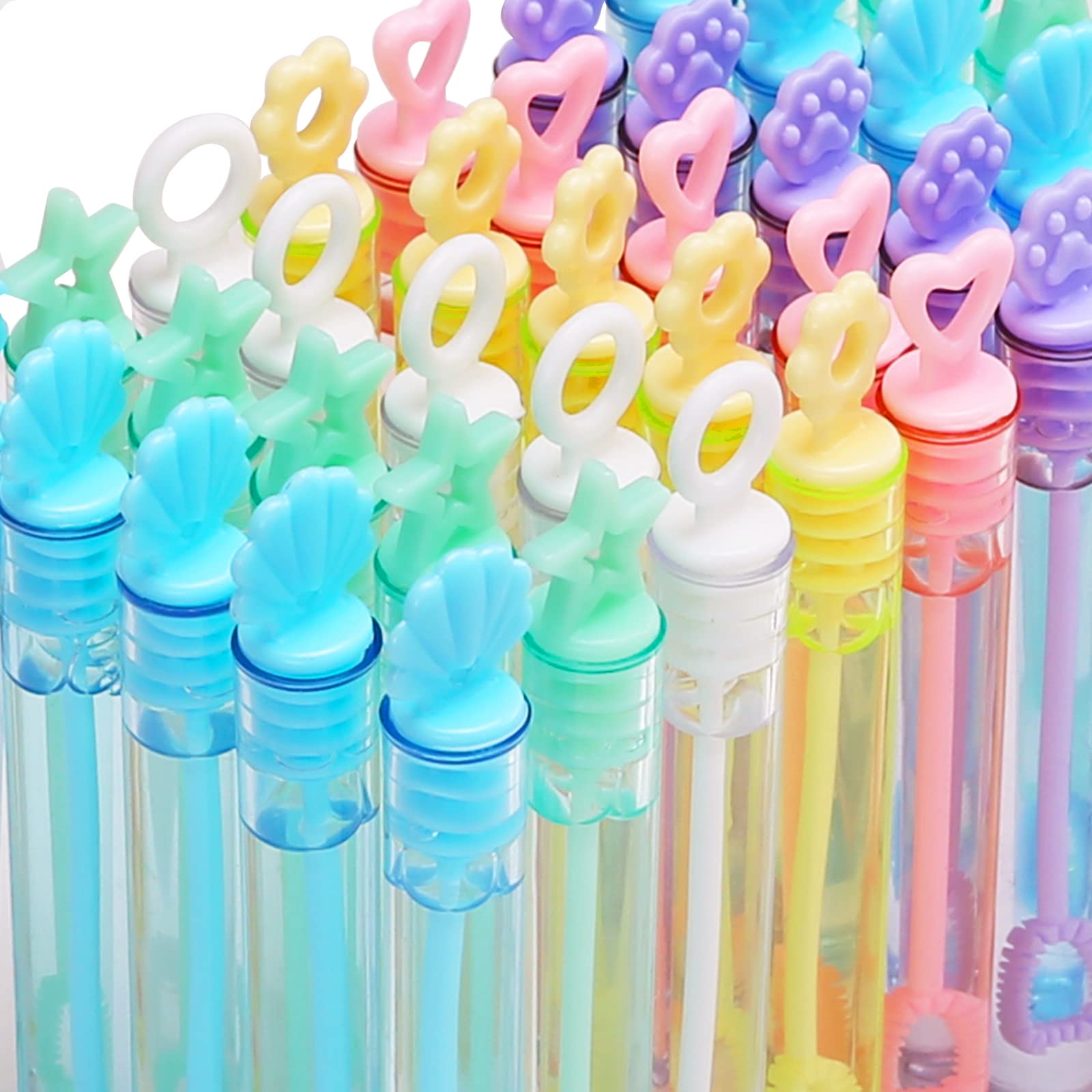30 Pack Mini Bubble Wands, 6 Style Color Bulk Party Favors for Kids Gift
