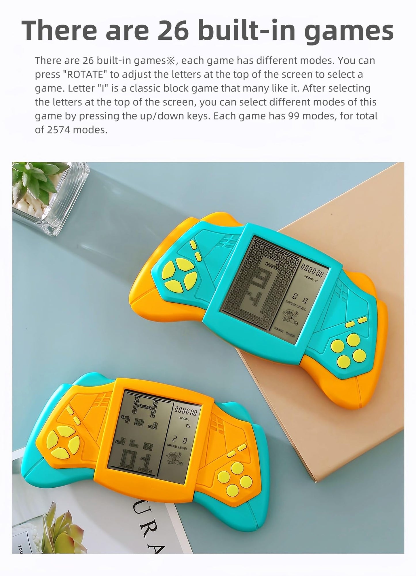 CZT Creative Brick Game Console Cool Wing Appearance Build in 2574 in 1 Block Games Handheld Machine Retro Portable Electronic Puzzle Toys