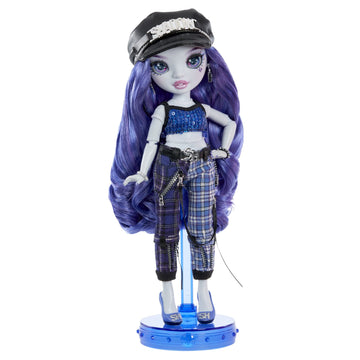 Rainbow High Vision and Neon Shadow-Uma Vanhoose (Neon Blue) Posable Fashion Doll. 2 Designer Outfits to Mix & Match, Rock Band Accessories Playset