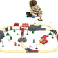 Remote Control Train for Wooden Track - Battery Operated Locomotive with Opening Door, Action Figure, Lights & Sounds, Powerful Engine Compatible