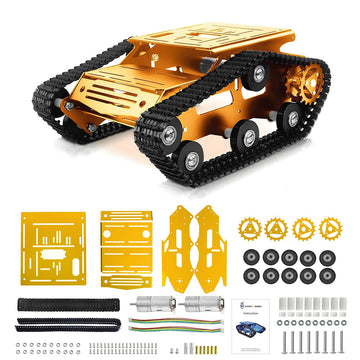 YonPhsy Tank Car Chassis with Encoder Motor, Shock Absorbing Robot Chassis Full-Metal Robotic Moving Platform Track for RaspberryPi Arduino Jetson