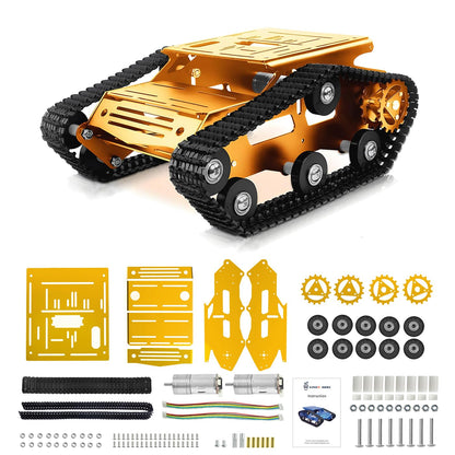 YonPhsy Tank Car Chassis with Encoder Motor, Shock Absorbing Robot Chassis Full-Metal Robotic Moving Platform Track for RaspberryPi Arduino Jetson