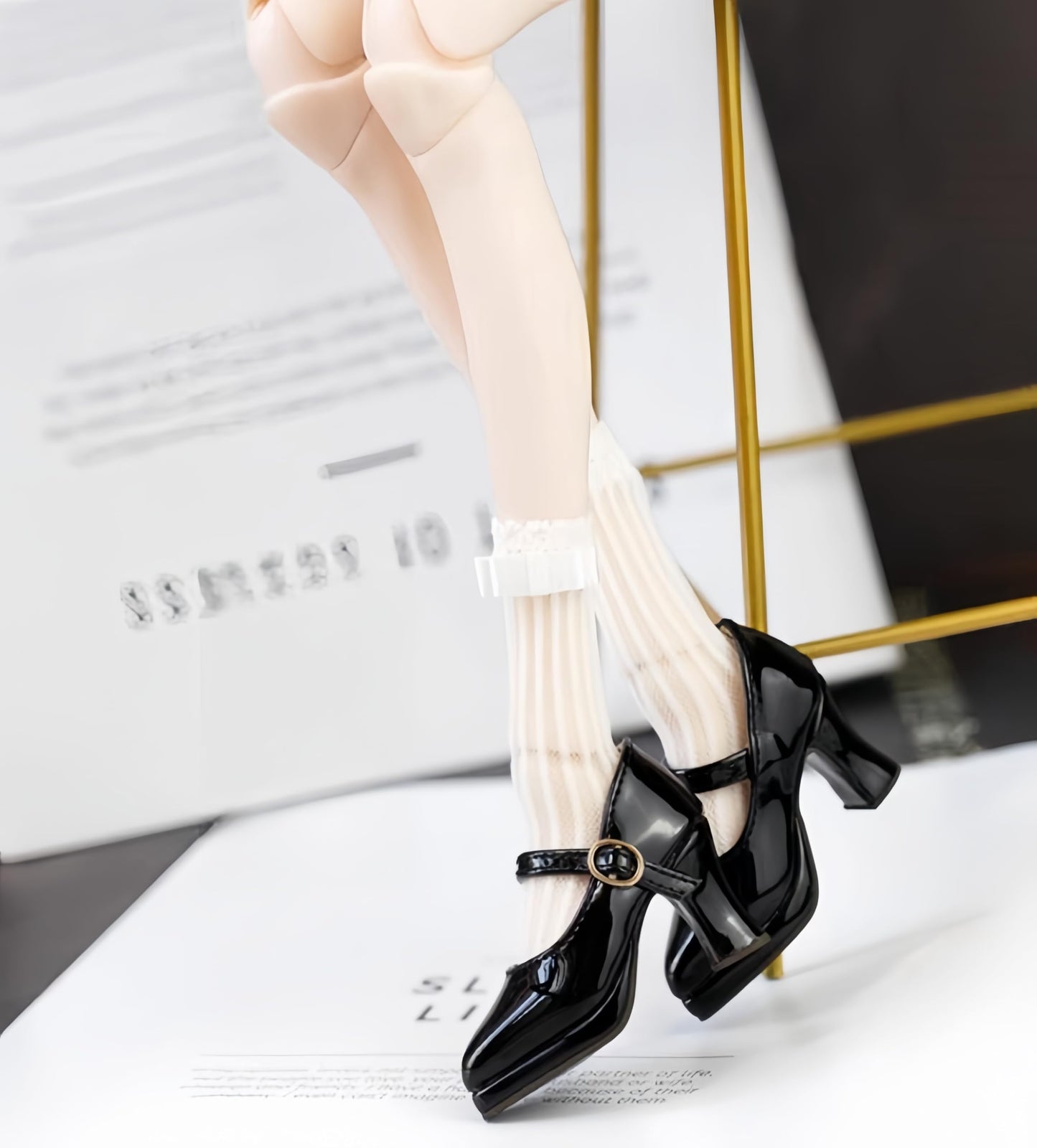 YHYQiFei BJD Doll Shoes Carefully Crafted Fashion High Heels for 1/3 1/4 1/6 11.8 18 24 inch BJD Doll Gifts for Doll Lovers (Glossy Red, 1/3)