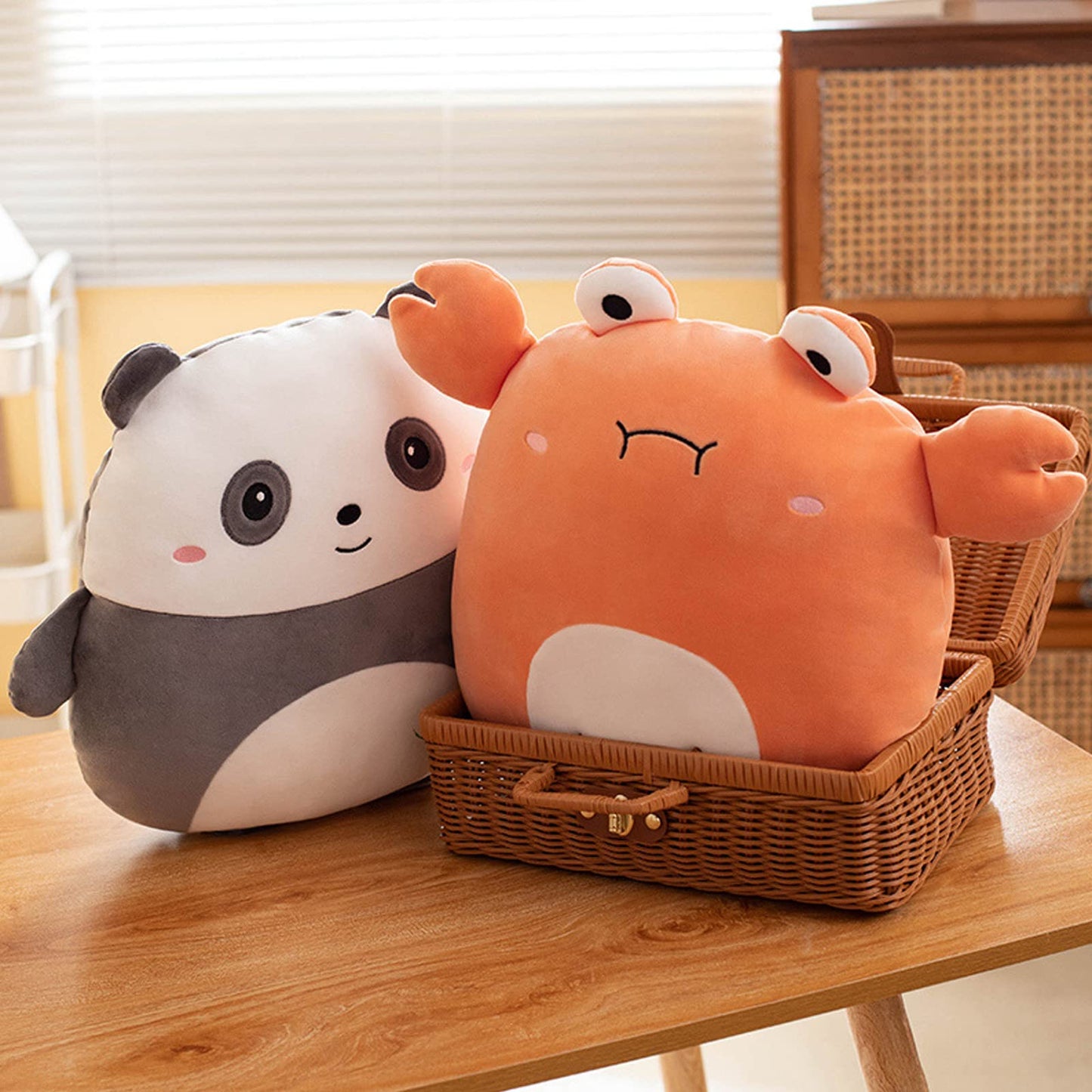 Grafingy Cute Panda Plush Pillow, 8 inch Panda Stuffed Animal Toy Kawaii Plushies Hugging Pillow Gifts for Room Decor Kids Birthday Valentine