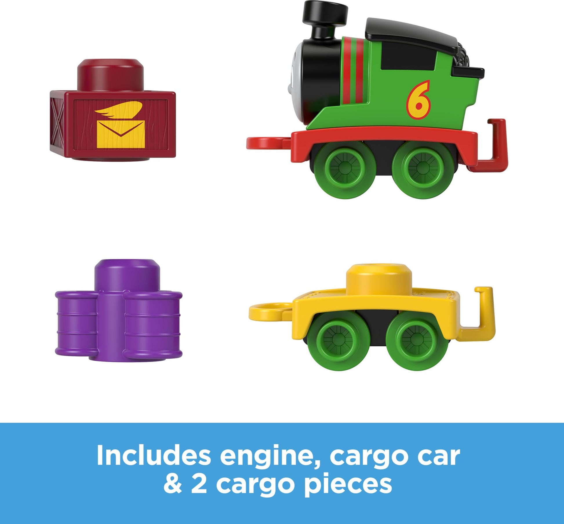 Thomas & Friends Toddler Toy My First Percy Push-Along Train with Stacking Cargo for Kids Ages 18+ Months