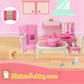 Xadothat Dollhouse Furniture Set, Complete Room Collection with Kitchen, Dining, Living Room, Bedroom and Bathroom Accessories, Plastic (36-Piece