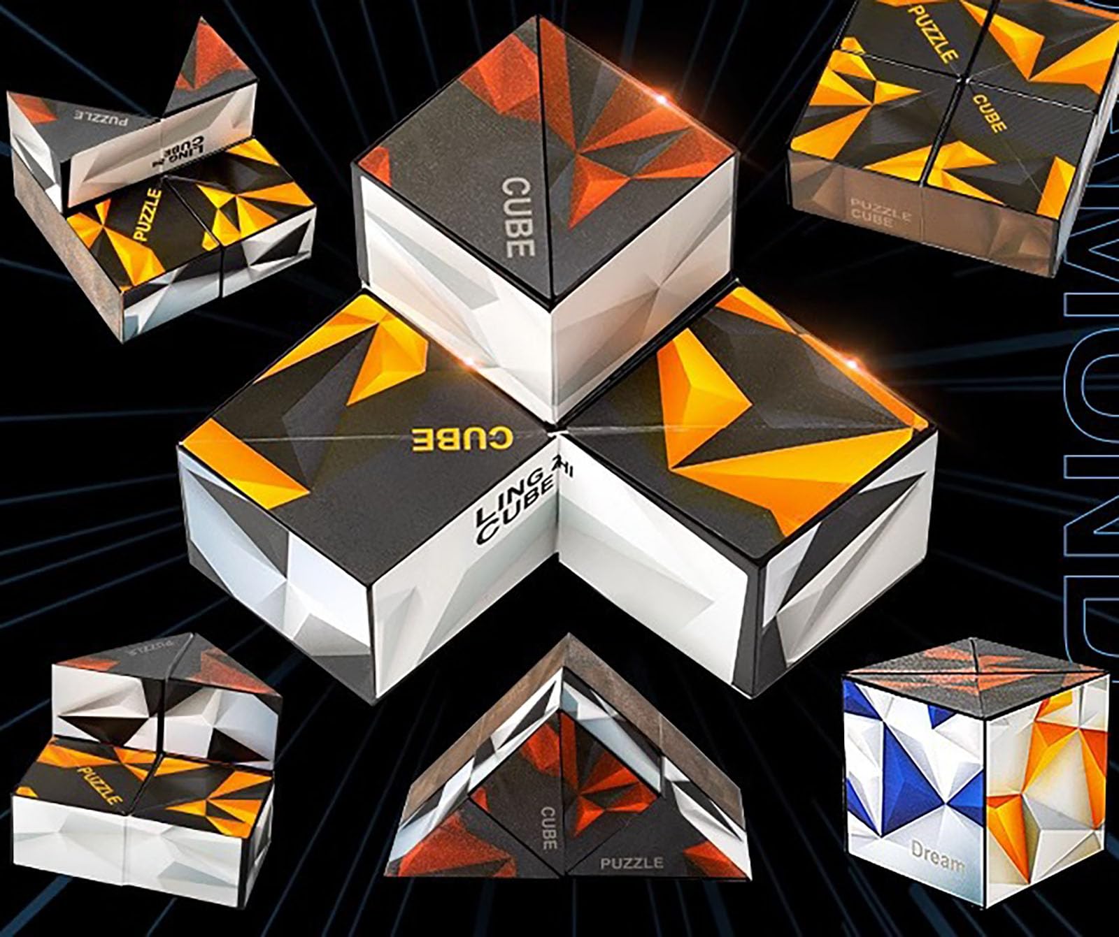 Magic Cube 2 in 1 Set Puzzle Brain Teasers Toy Geometric Brain Teaser Puzzles Geometry 3D Logic IQ Games Puzzle Cubes for Kids and Adults (Diamond)