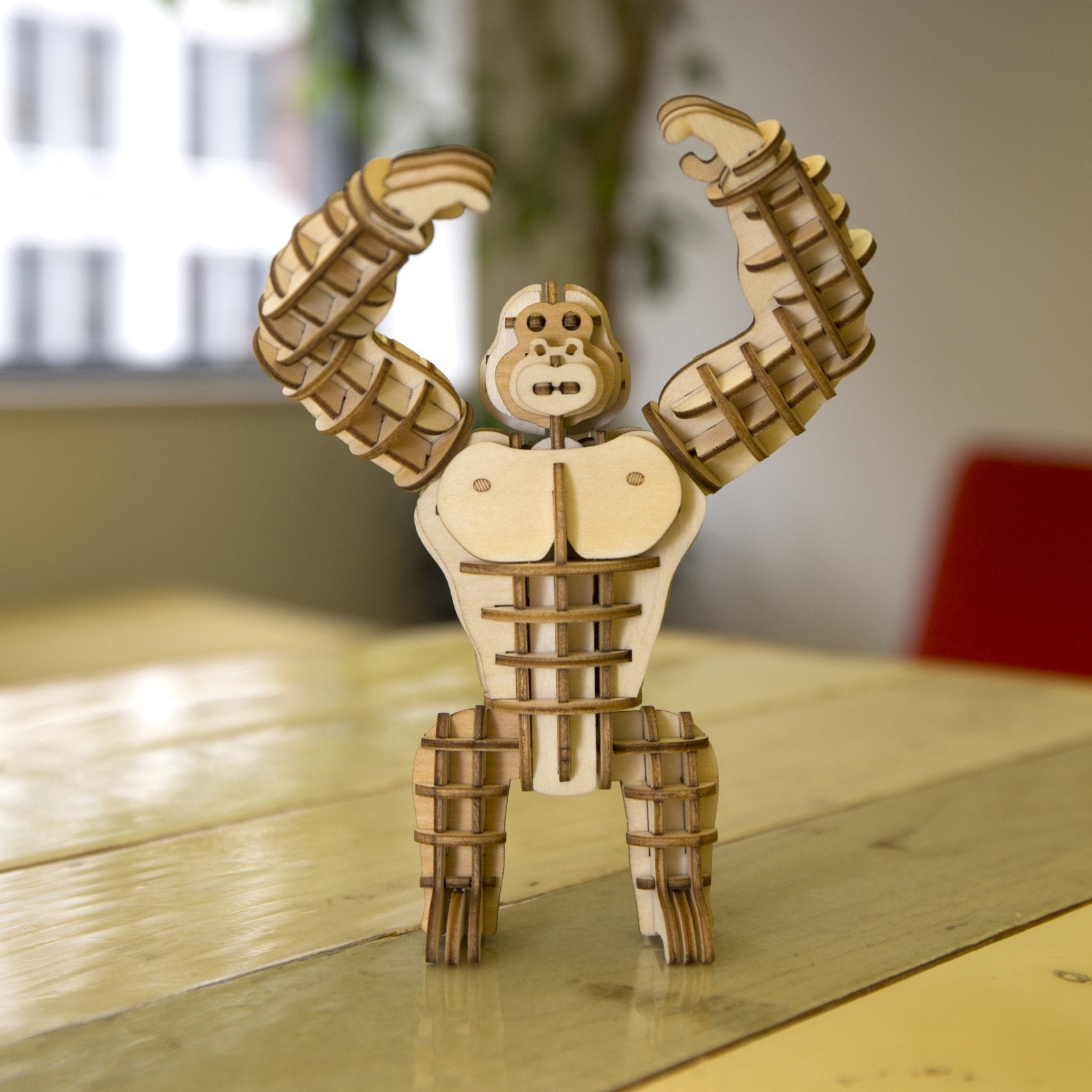 Kikkerland GG109 Wooden Puzzle, 3D, Gorilla