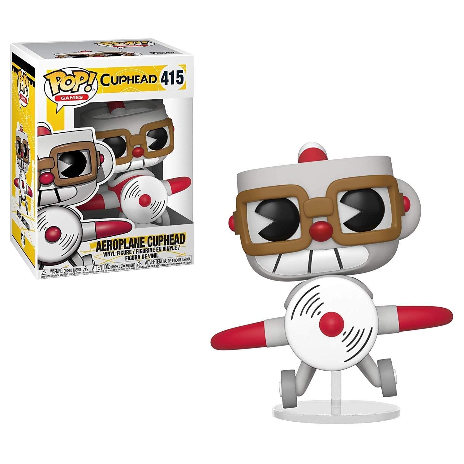 Funko Pop Games: Cuphead - Cuphead in Aeroplane Collectible Figure, Multicolor