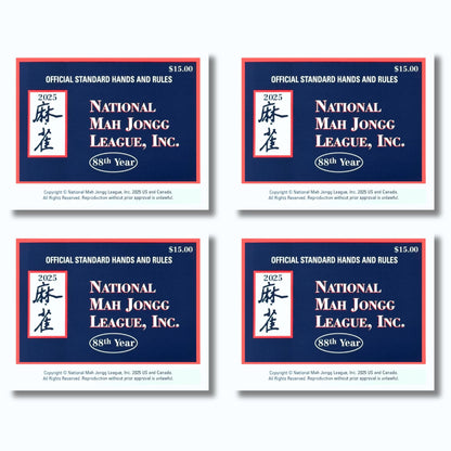 National Mah Jongg League 2025 Mahjong Large Size Cards Four-Pack Bundle - Official Hands and Rules for American Mahjong (Four Large-Size Cards)
