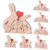 Bunny Family Puzzle, Personalized Wooden Puzzles with 2-8 Names, Easter Gifts for Family,Unique Easter Anniversary Housewarming Gifts for Women Men
