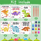 Wood Crafts Dinosaur Cutout Party Decorations Dinosaurs Cards with Dinosaurs DIY Wood Painting Crafts Bulk 24 Set 3D Puzzles Dinosaur Birthday Party