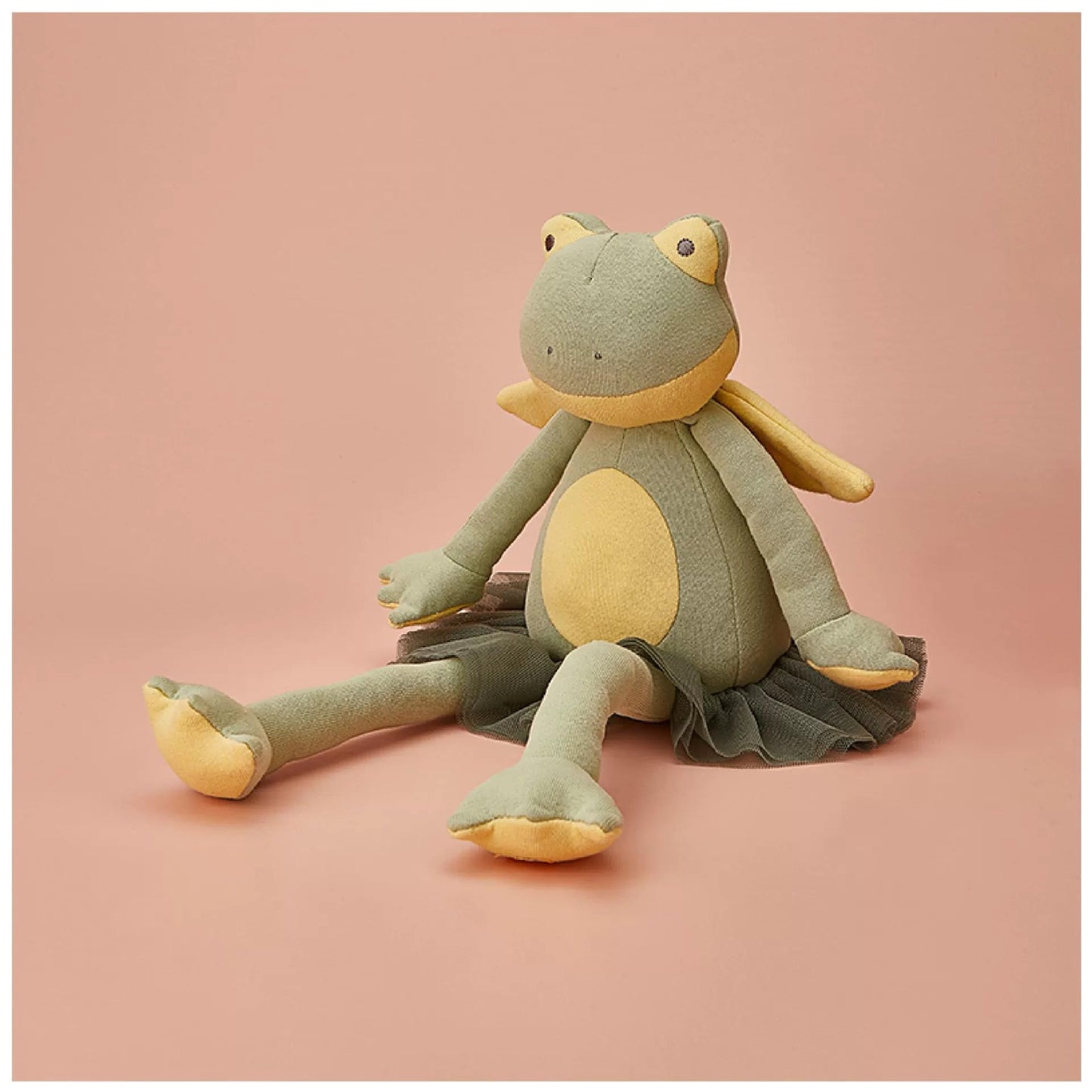 Ninqukico Stuffed Animal Long-Legged Frog 16" Tall,Safe Material Soft Angel Frog Toys for Girls Cute Ballerina Dolls with Skirt and Decor