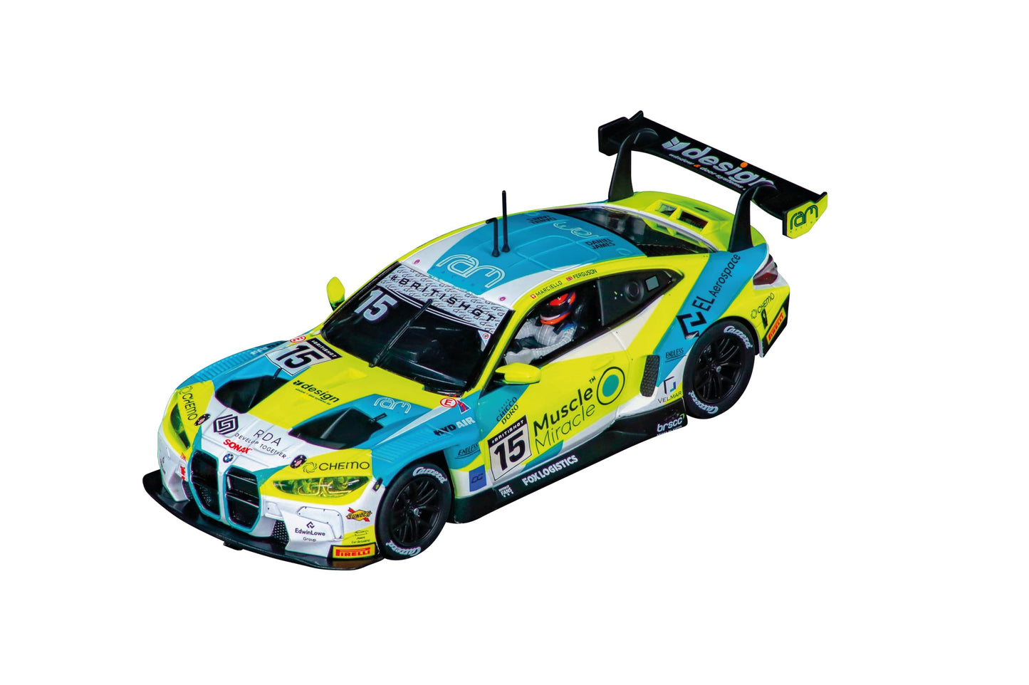 Carrera BMW M4 GT3 RAM Racing, No. 15" British GT 2024 27832 1:32 Scale Evolution Analog Slot Car