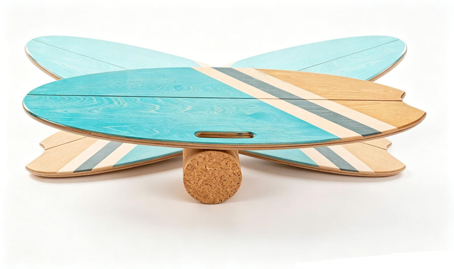 Balance Board Indoor Surfboard Surf Style Home Fitness with Wheel for Exercise, Athletic Training and Board Sports - Fun Workout Equipment