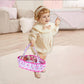 Young Buds Baby Doll Cradle Bassinet Portable Doll Carrier Carry Bag,Doll Accessories Playset,with Soft Pillow Quilt Blanket Bear,for 8-9-10-11-12
