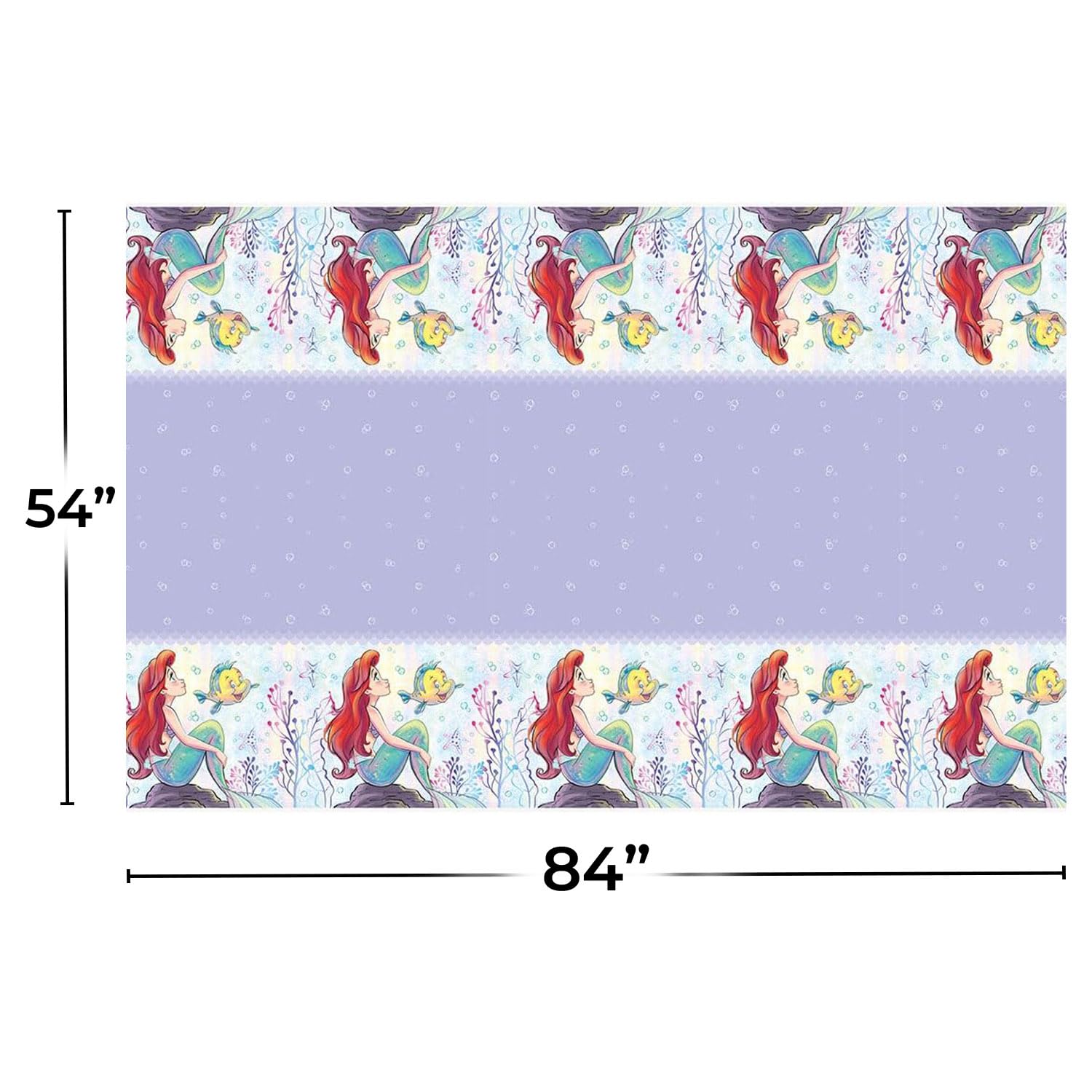 Disney The Little Mermaid Rectangular Plastic Table Cover - 54" x 84", 1 Pc