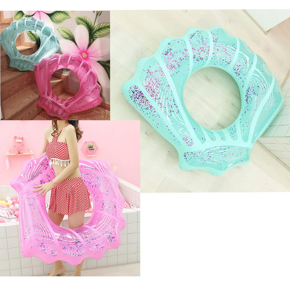 ZaH Shell Swim Rings for Kids Adults Pool Swimming Ring Inflatable Float Raft Water Swim Tube Summer Beach Party Decoration (Blue, Kids)