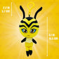Miraculous Ladybug - Kwami Lifesize Pollen, 5-inch Bee Plush Clip-on Toys for Kids, Super Soft Collectible Stuffed Toy with Glitter Stitch Eyes