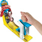 Hot Wheels Monster Trucks Big Air Breakout Play Set with 5 Alarm 1:64 Scale die-cast Metal Body Monster Truck 4 Plastic Crushed Cars 1 Slam Launcher