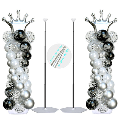SINBEE Balloon Arch Stand, Balloon Arch Kit of 2, 7 Feet Height Adjustable Metal Balloon Column Stand for Party Decorations Wedding Birthday