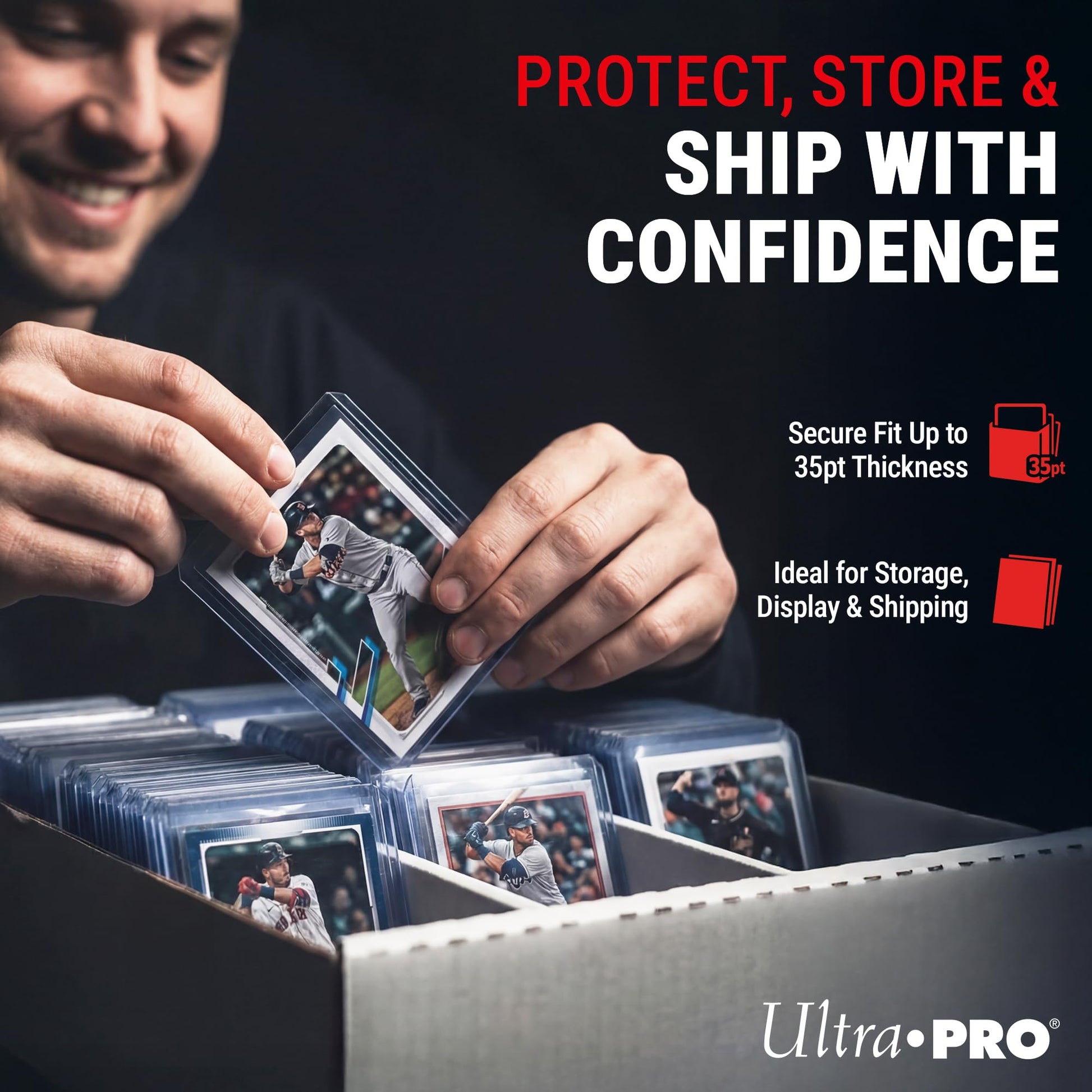 Ultra Pro Toploaders and Card Sleeves Bundle - 3" x 4" Clear Regular Toploaders & Soft Penny Sleeves for Standard Size Cards - Hard Plastic Card