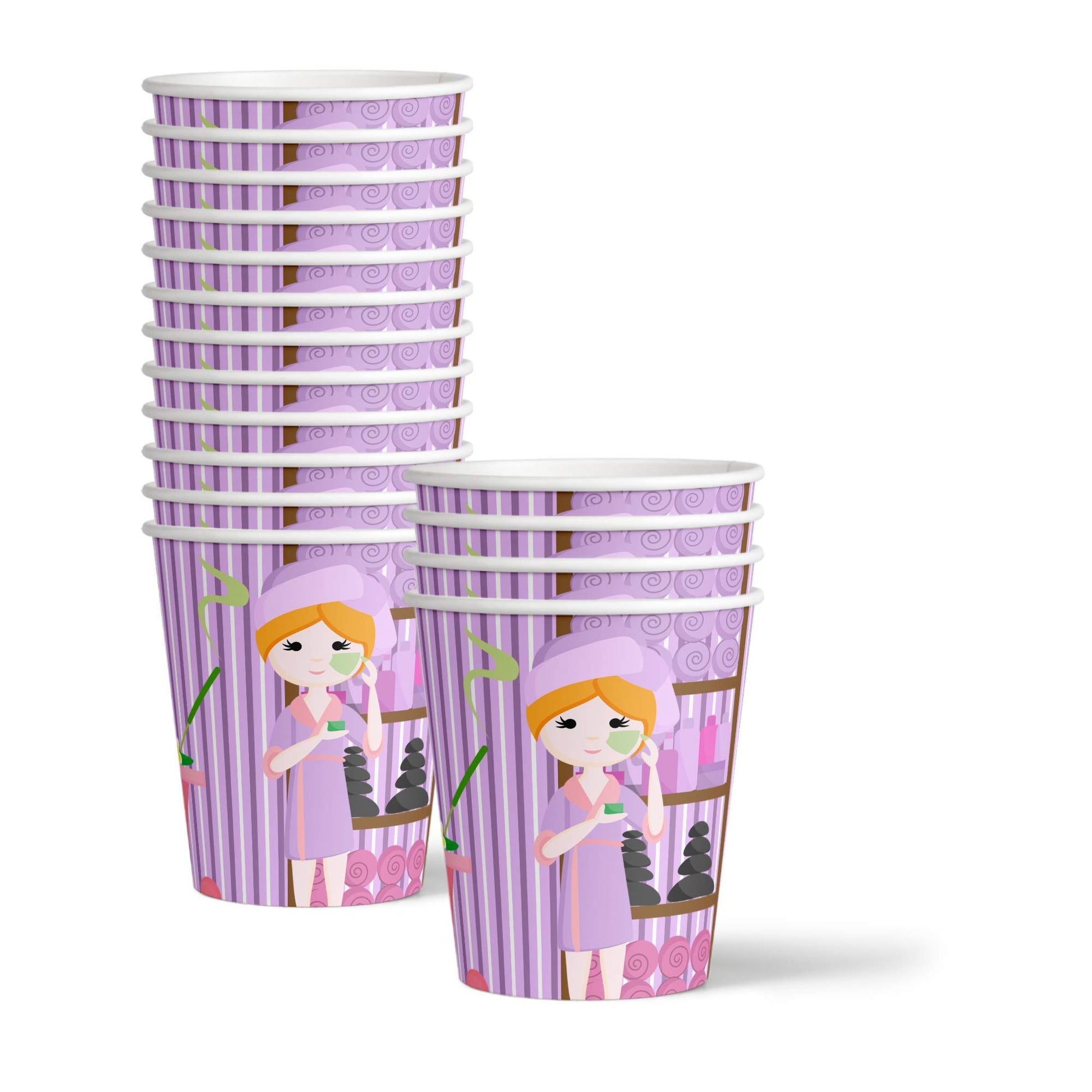 Girls Spa Party Supplies - Sleepover Kit for 16 | Tableware Set Includes Plates, Napkins and Cups