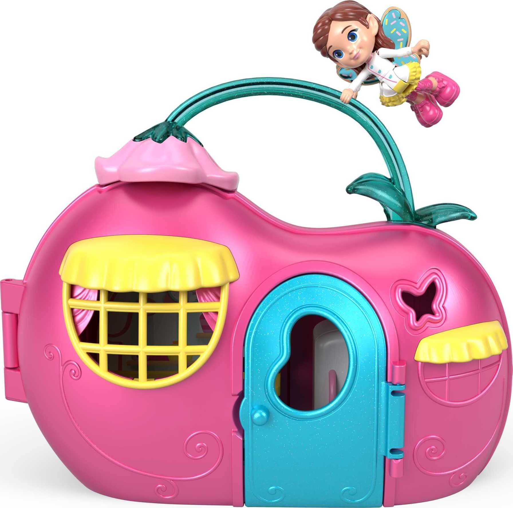 Fisher-Price Butterbeans Café Preschool Toy, On-The-Go Café Playset with Fairy Figure & 20 Accessories for Pretend Play Kids Ages 3+ Years