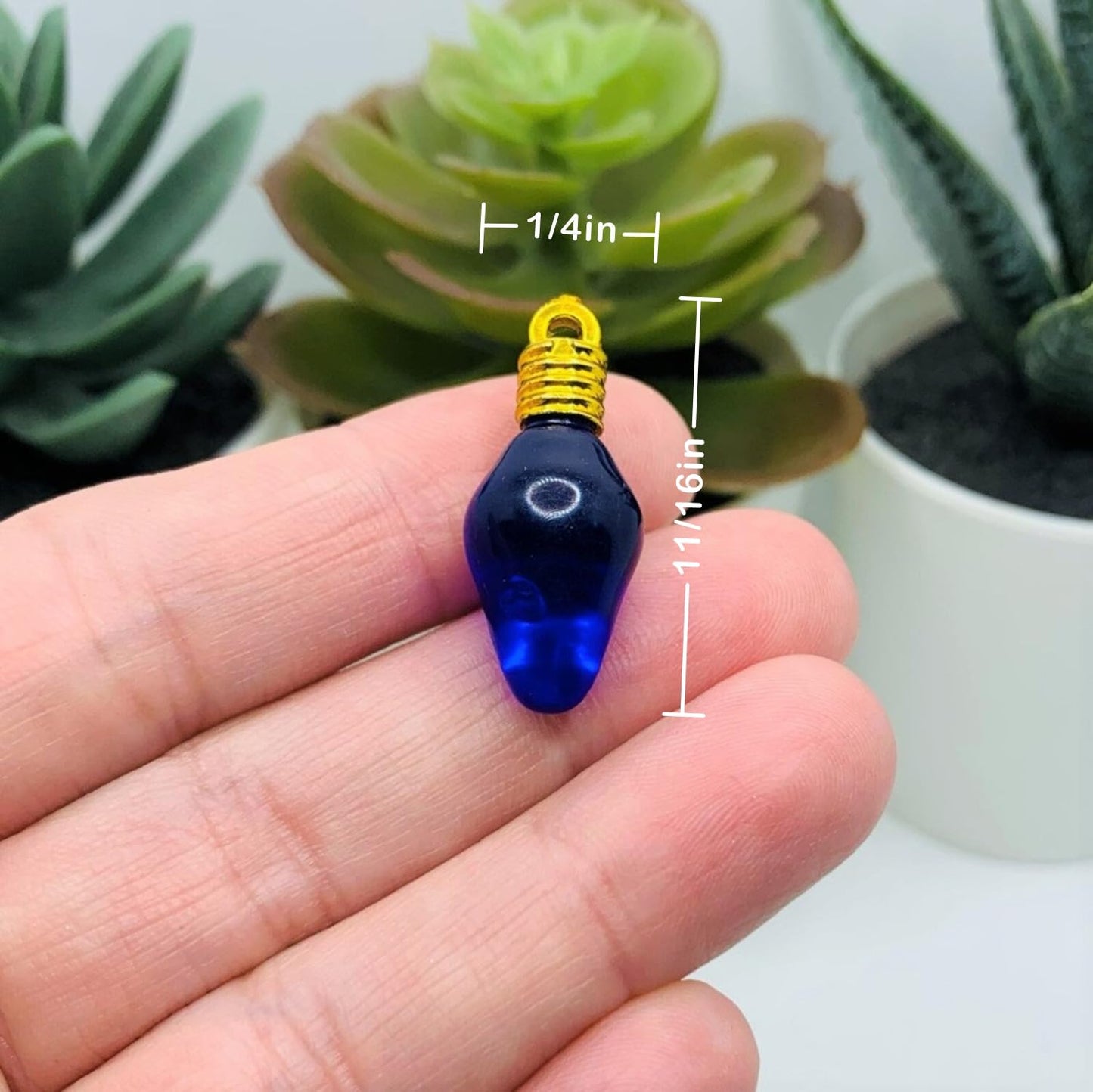 Miniature Christmas Light Bulbs, Mini Christmas Light Bulb, Dollhouse Tree Ornaments, for Christmas Ornament Supplies, Fairy Garden (48PCS) (Small