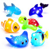KODGEUSM Light Up Bath Toys,Mold Free No Hole Baby Bath Toys for Toddlers,Water-Activated Lights Flashes and Change Color Ocean Animal,Sensory Toys