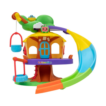 CoComelon Deluxe Clubhouse Playset - Features JJ and His Five Friends- Songs, Sounds, Phrases - Slide, Secret Tunnel, Basket Elevator, Interactive