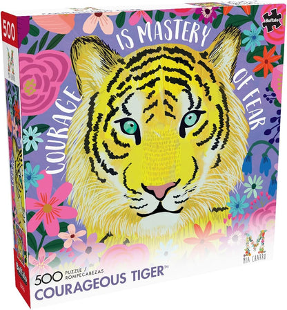 Buffalo Games - Mia Charro - Courageous Tiger - 500 Piece Jigsaw Puzzle for Adults -Challenging Puzzle Perfect for Game Nights - Finished Size is