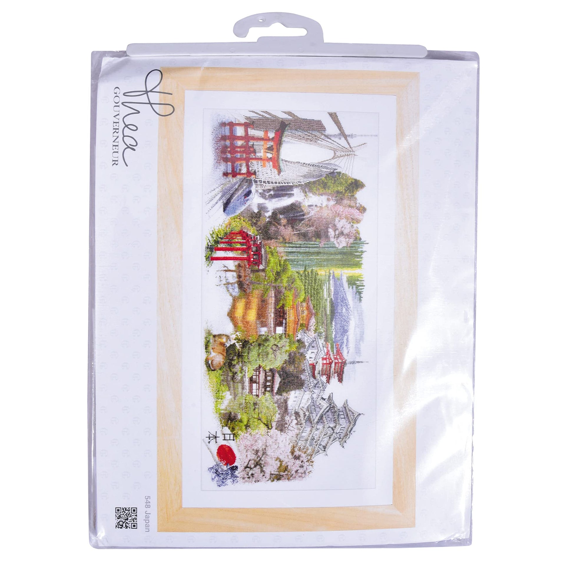 Thea Gouverneur - Counted Cross Stitch Kit - Japan - Aida - 18 Count - Embroidery Kit for Adults - DMC Embroidery Threads and Other Cross Stitch