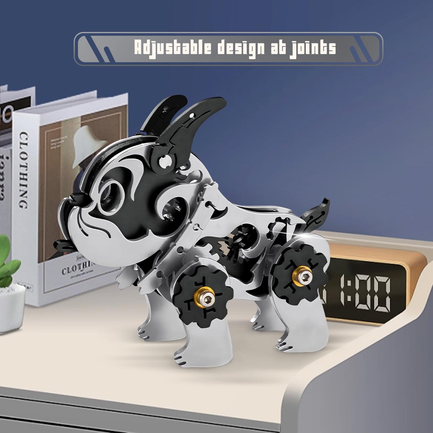 3D Metal Puzzles for Adults, Metal Model Kits for Adults, Mechanical BullDag Steel 3D Puzzle Stainless Steel Ornaments for Men Women Art Craft Gifts