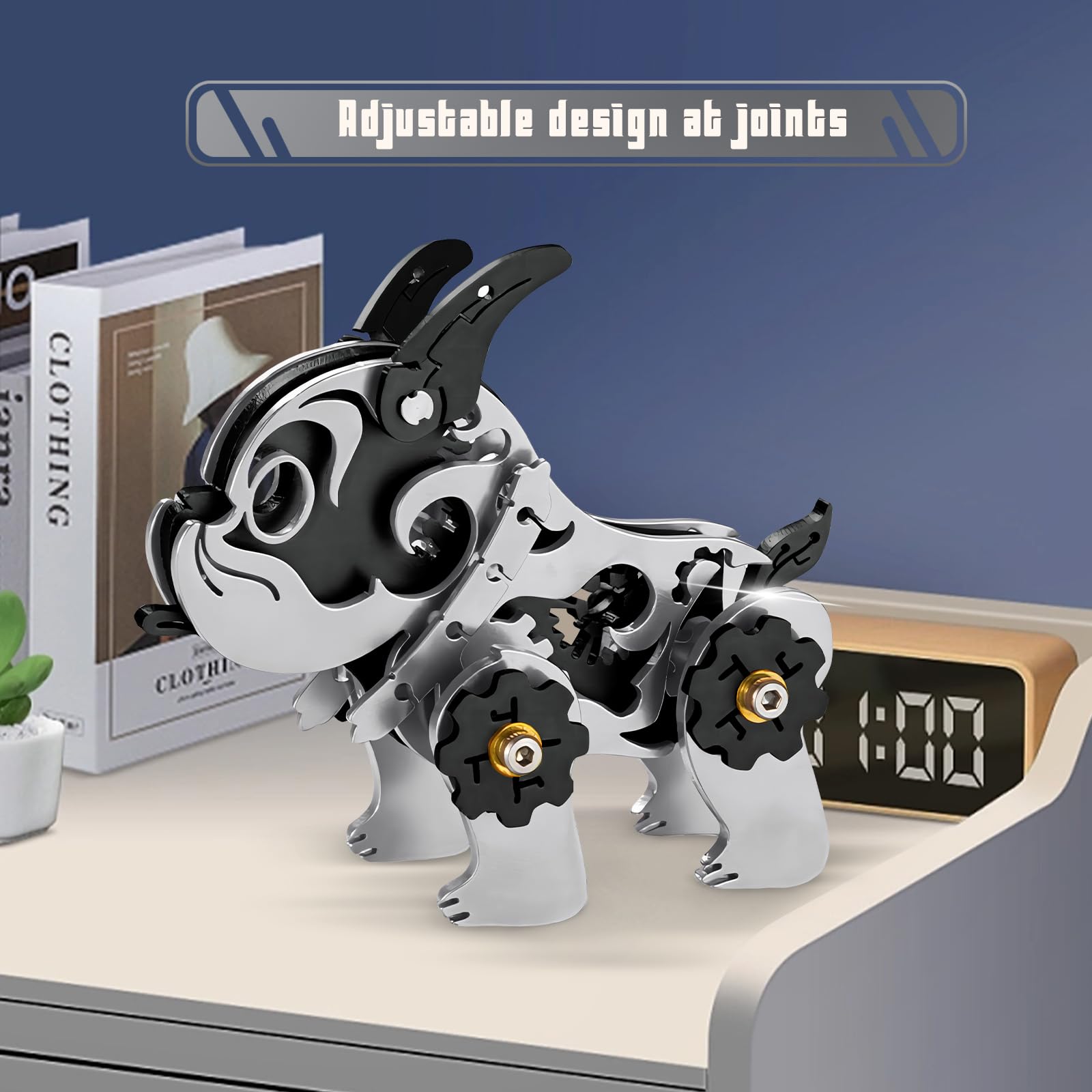 3D Metal Puzzles for Adults, Metal Model Kits for Adults, Mechanical BullDag Steel 3D Puzzle Stainless Steel Ornaments for Men Women Art Craft Gifts