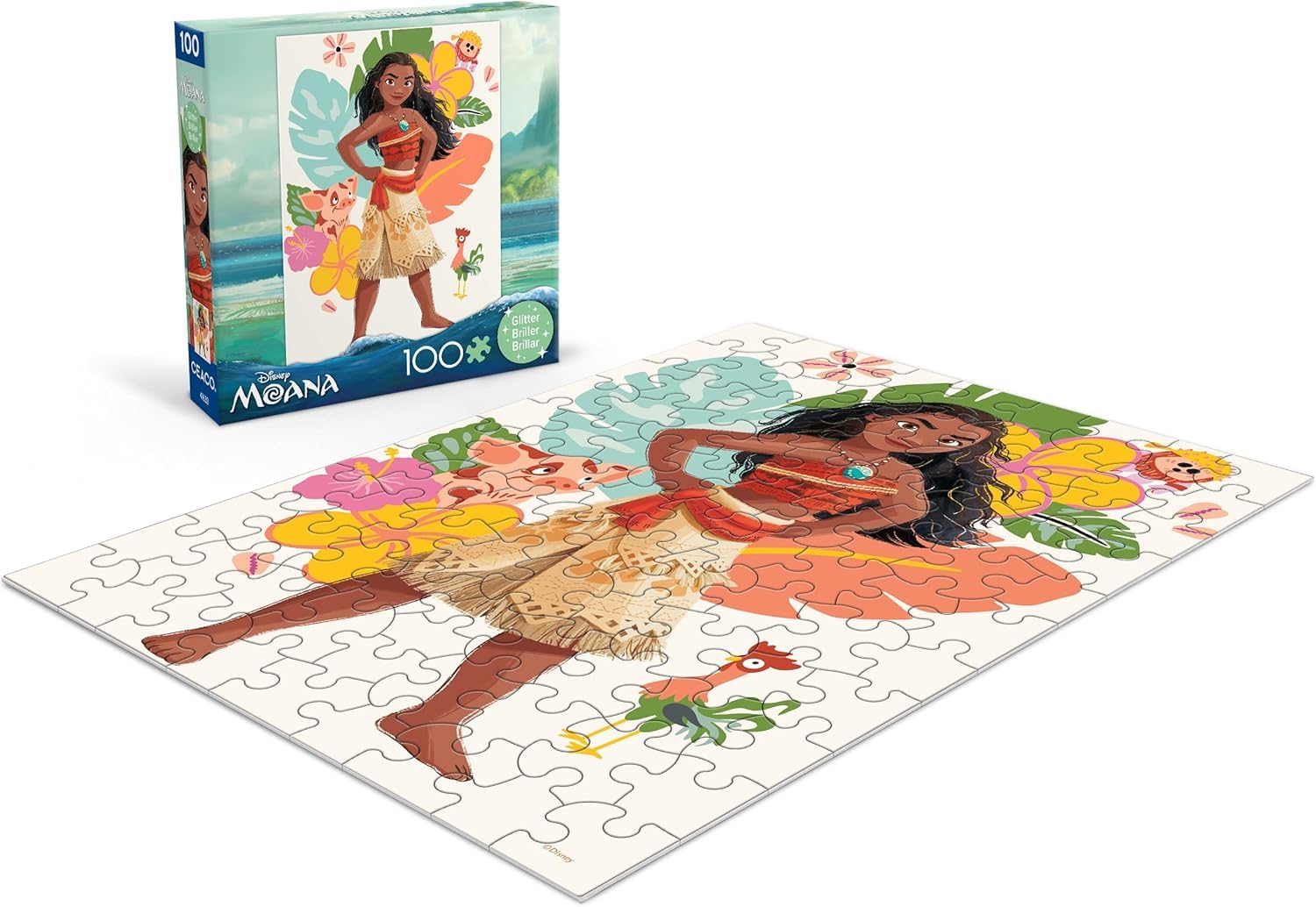 Ceaco - Disney - Moana - Glitter Puzzle - 100 Piece Jigsaw Puzzle