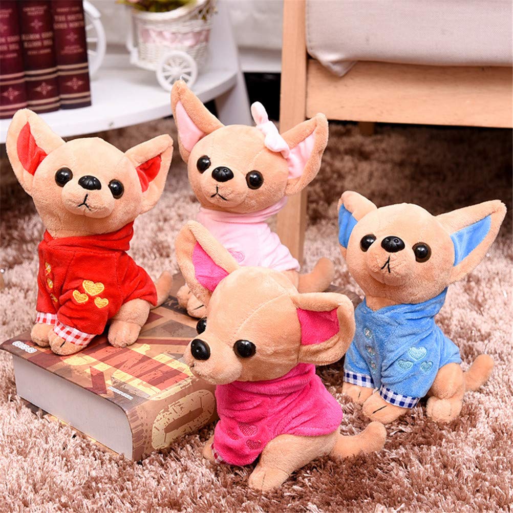 SUSHAFEN Stuffed Dog Puppy Toy Plush Toy Soft Doll Stuffed Animal Pillow Birthday Gift Present Cute Dog Ornaments Decoration Handicraft House Desktop