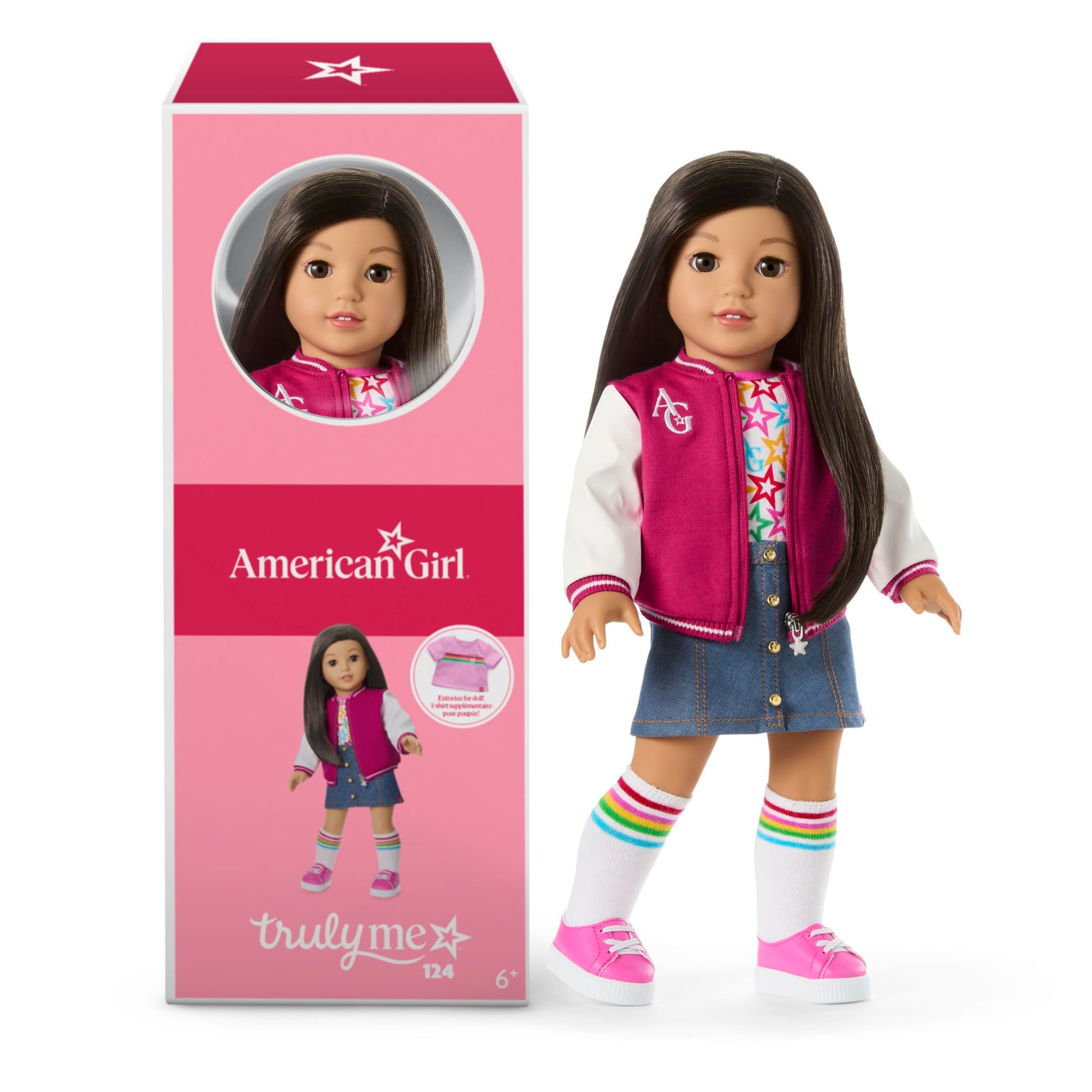 American Girl, Truly Me 18-inch Doll #124 with Brown Eyes, Straight Black-Brown Hair, Light-to-Medium Skin, Ages 6+