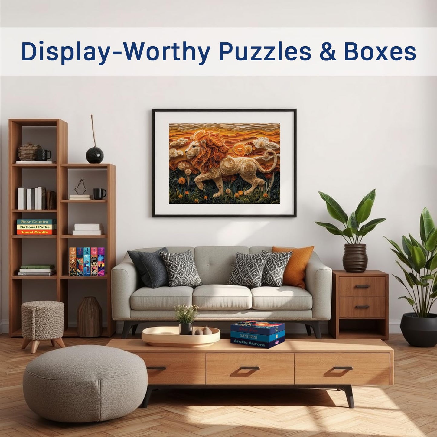 Golden Lion (#1) - 1000 Piece Jigsaw Puzzle for Adults | Premium European Blue Board | Satin Low-Glare Finish | Ribbon Cut | Bonus Poster |