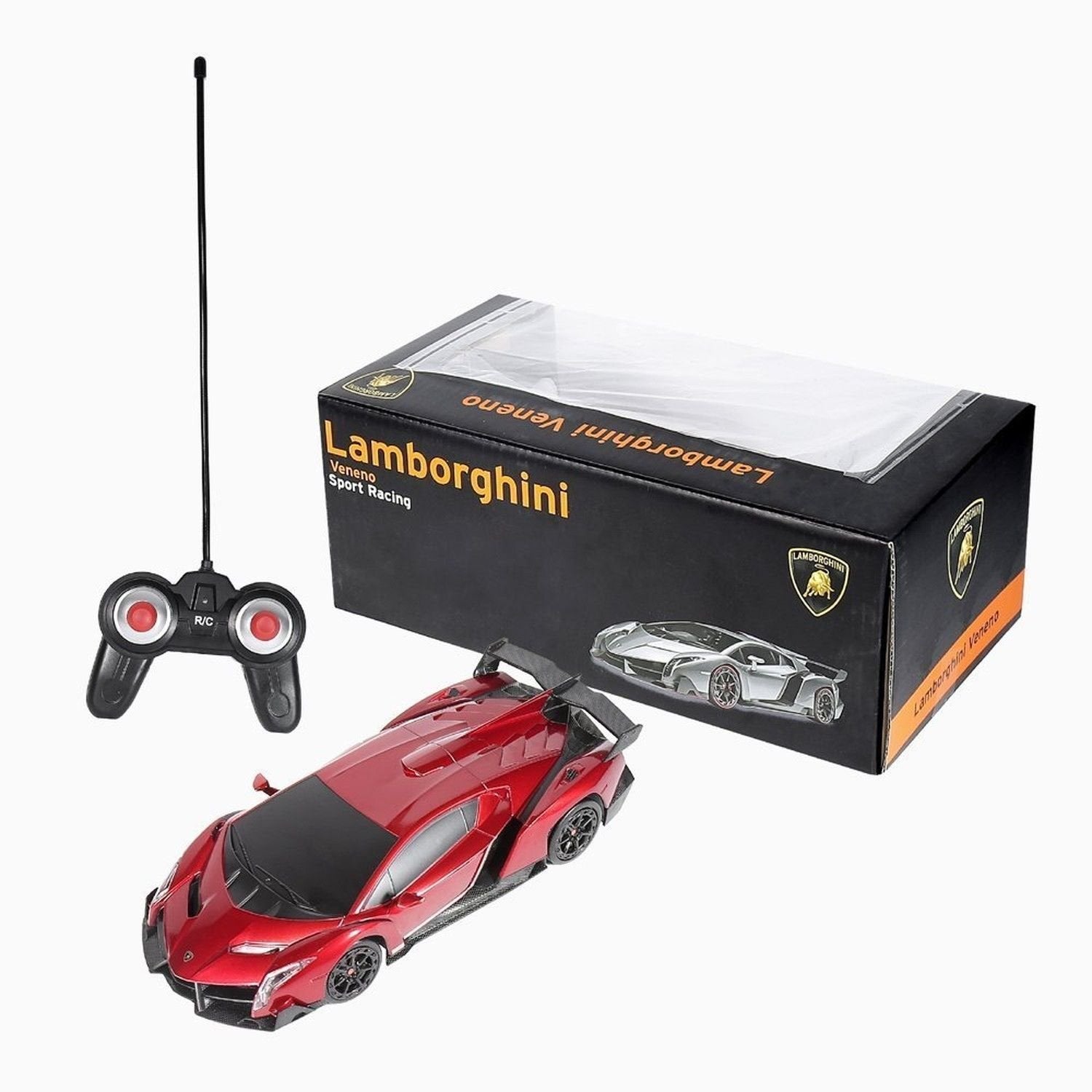 RW 1/24 Scale Lamborghini Veneno Car Radio Remote Control Sport Racing Car RC,Red