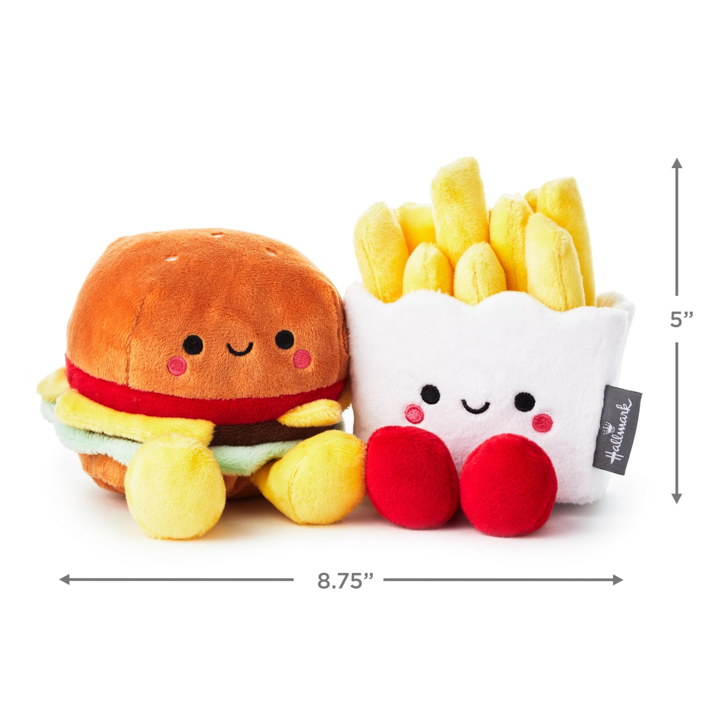 Hallmark Better Together Magnetic Plush (Hamburger and Fries) 5" Stuffed Toys, Easter Gifts for Kids