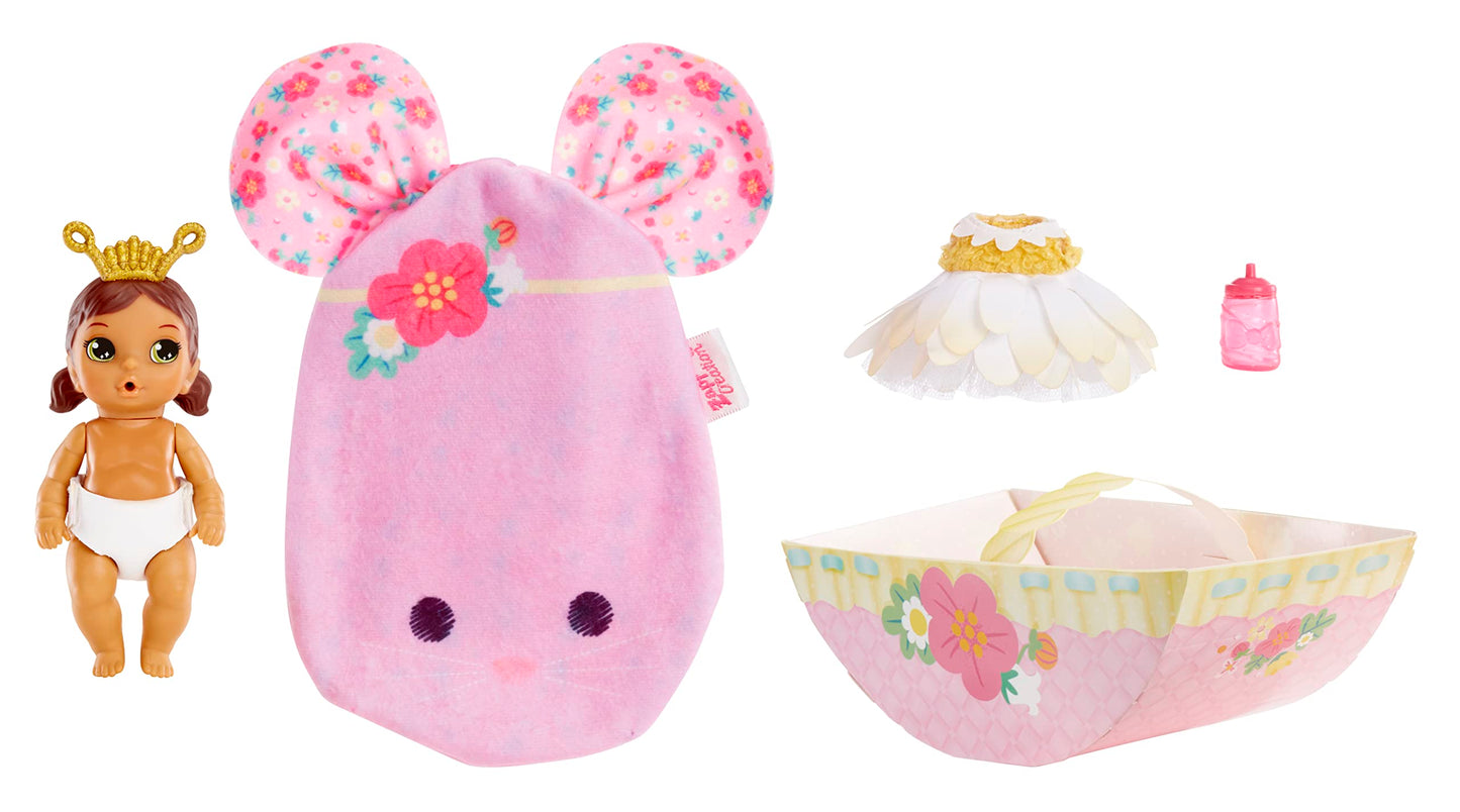 Baby Born Surprise Small Dolls Series 7 4" - Unwrap Surprise Collectible Baby Doll with 3 Water Surprises, Garden-Themed Outfit, Color Change Diaper