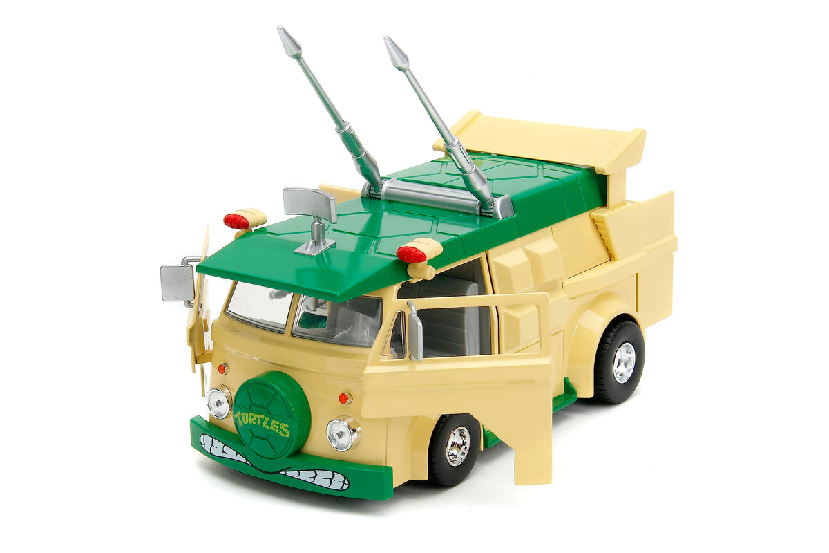 Jada Teenage Mutant Ninja Turtles 1:24 Party Wagon Die-Cast Car & 2.75" Donatello Figure, Toys for Kids and Adults