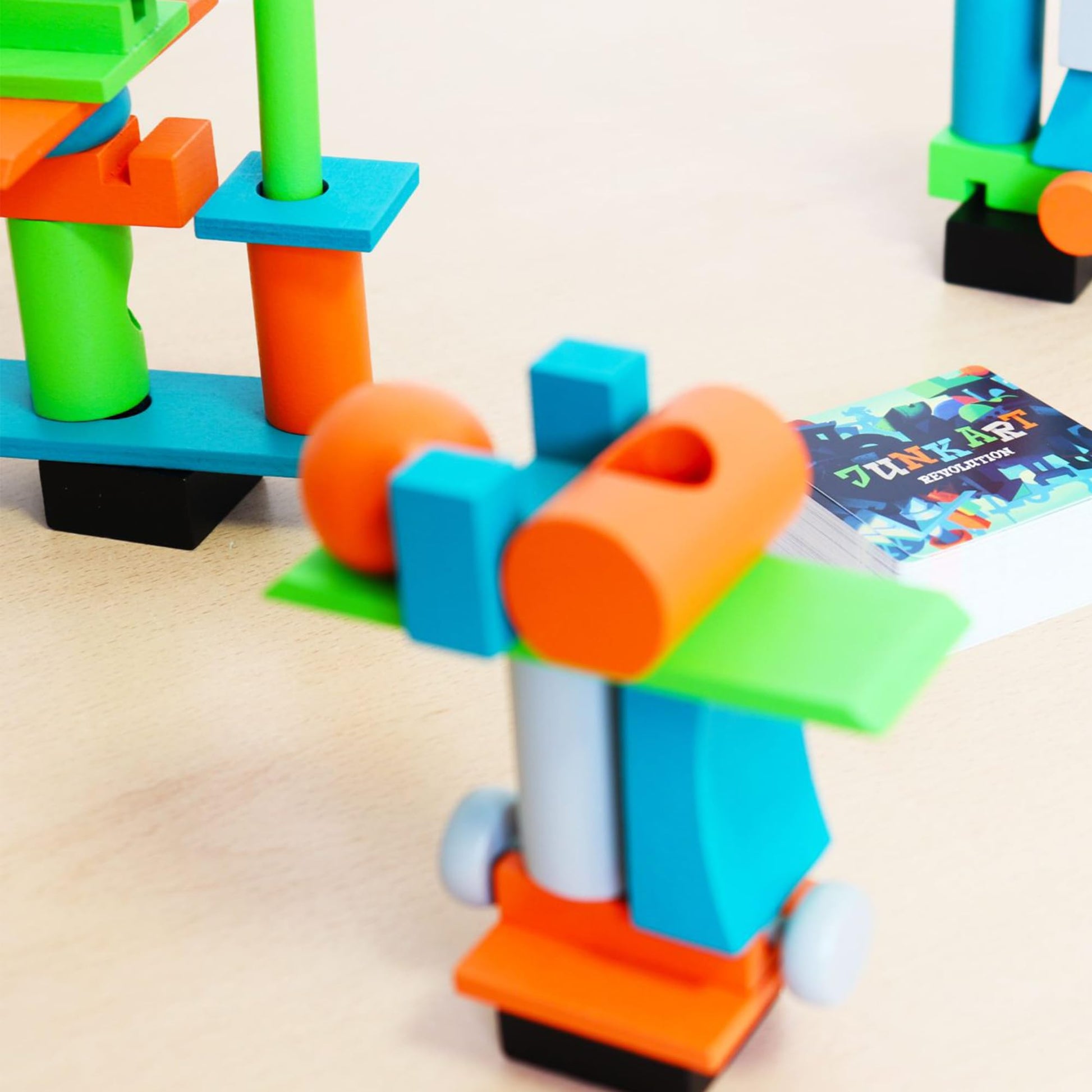Ludonova Junk Art Revolution Board Game - Build Wild Sculptures and Earn Fame Around The World in a Creative Dexterity & Balance Challenge for Kids