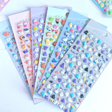 600+ Cute Mini Puffy Stickers Set Small 3D Stickers for Tiny Stickers for Phone Case Notebook Scrapbooking Pack of Varied Designs Dog Cat Penguin